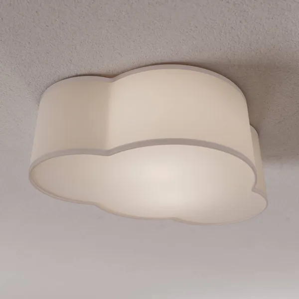 TK Lighting Plafón Cloud de tela, longitud 41 cm, gris