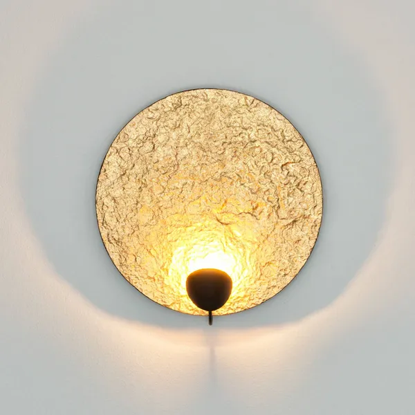 Holländer Aplique de pared LED Traversa, oro brillante, Ø 35 cm
