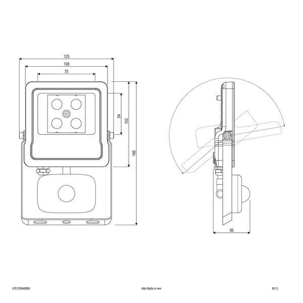 EVN Panthera foco exterior sensor IP44 10W 4.000K