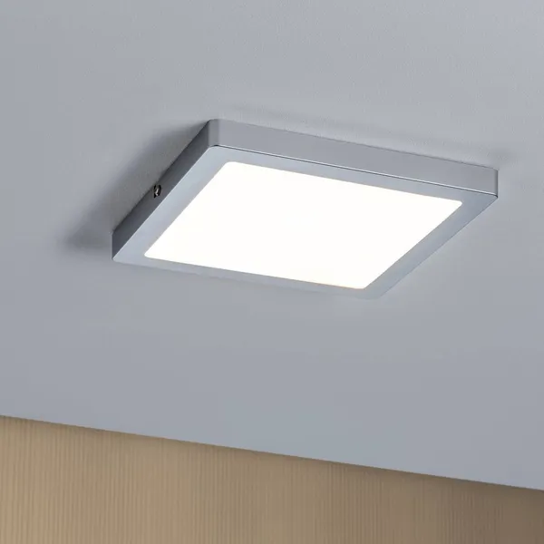 Paulmann Atria plafón 2.700 K 22x22cm cromo mate