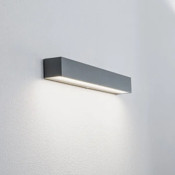 Aplique LED para exterior Arcchio Lengo, 50 cm, 1 luz, gris, CCT