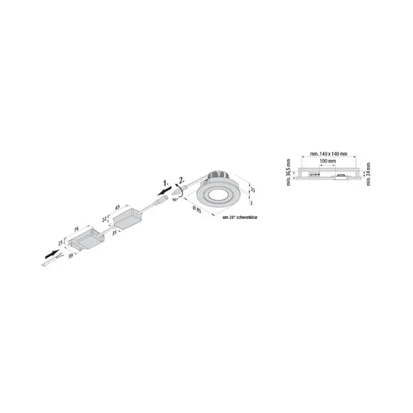 Hera Foco empotrable LED Eco SR 68 blanco 4.000 K Ø 8,5 cm aluminio