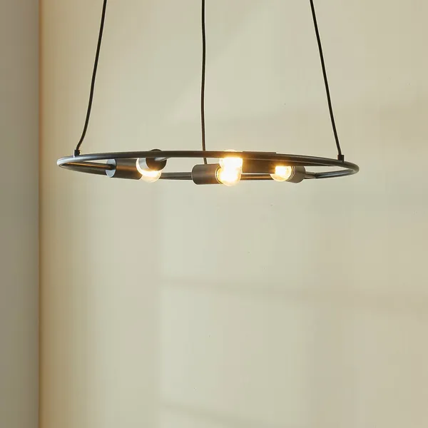 Lucande Linnard lámpara colgante de acero, 5 luces