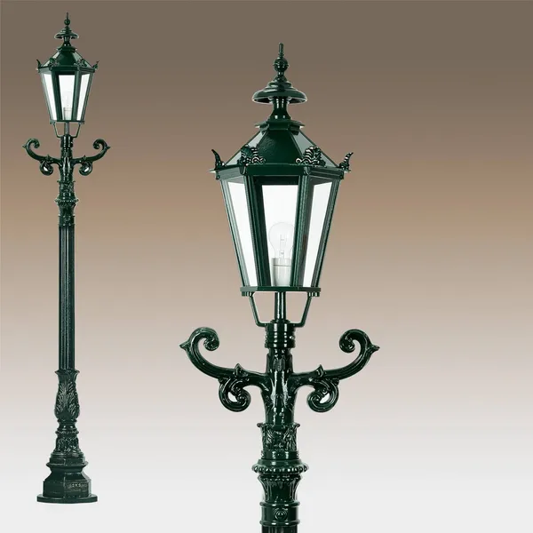 K.S. Verlichting Bolardo luminoso Brighton, verde, altura 95 cm, metal, IP44