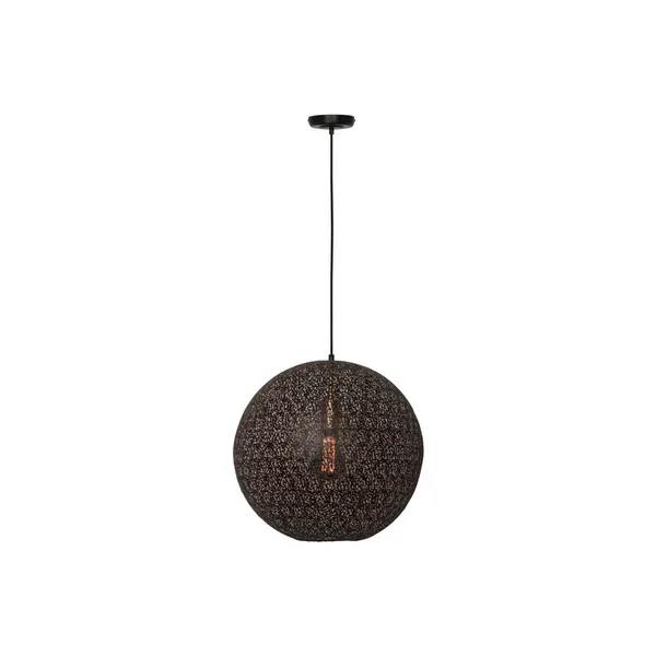 Freelight Lámpara colgante Oronero, Ø 40 cm, negro/oro, metal
