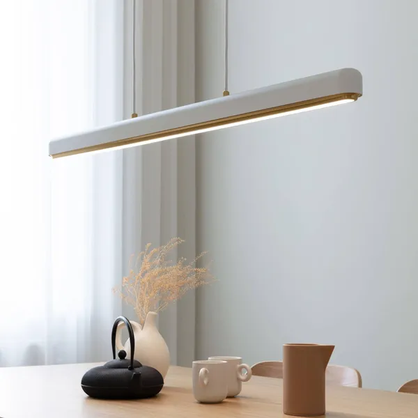 UMAGE Lámpara colgante LED Hazel Branch, blanco/latón, 100 cm
