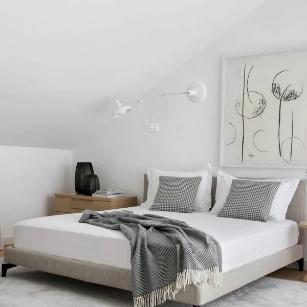 GRUPA Arigato Aplique de pared de 2 luces, 70 cm, blanca