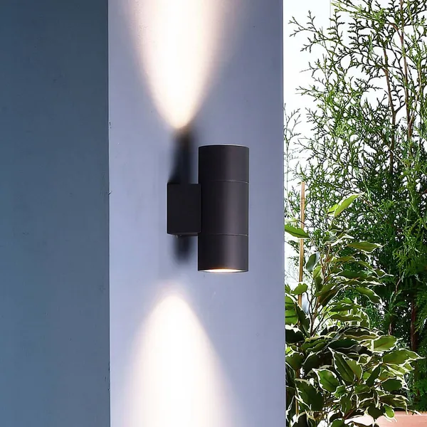 Deko-Light Aplique para exterior Achernar 2 luces, arriba/abajo, gris negro