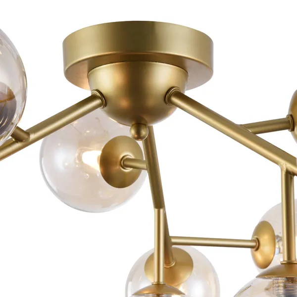 Maytoni Lámpara de techo Dallas, 12 bolas de vidrio, oro