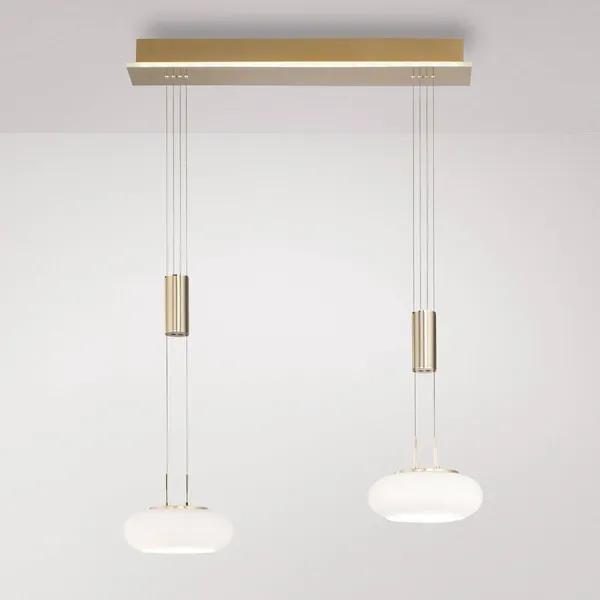 Q-Smart-Home Paul Neuhaus Q-ETIENNE colgante LED 2 luces, latón