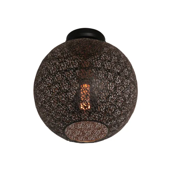 Freelight Lámpara de techo Oronero, Ø 30 cm, negro/oro, metal