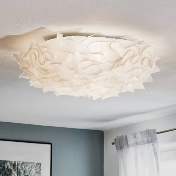 Slamp Veli plafón de diseño, Ø 78 cm, opalino