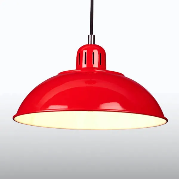 Elstead Lámpara colgante roja Franklin en diseño retro
