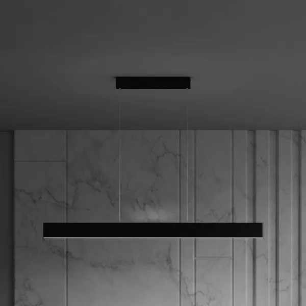 Maytoni lámpara colgante LED Step, negra, 118,5 cm, 3.000 K, aluminio