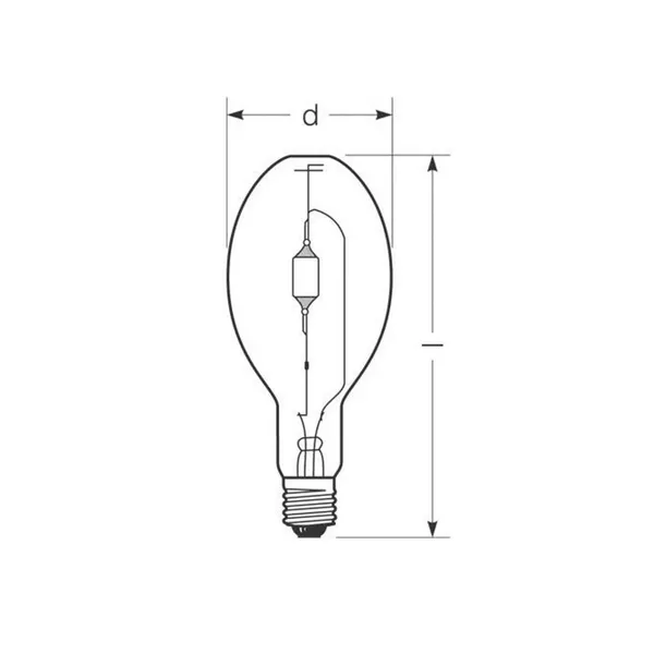 RADIUM Bombilla de haluros metálicos E40 1000W HRI-E NSC/C transparente