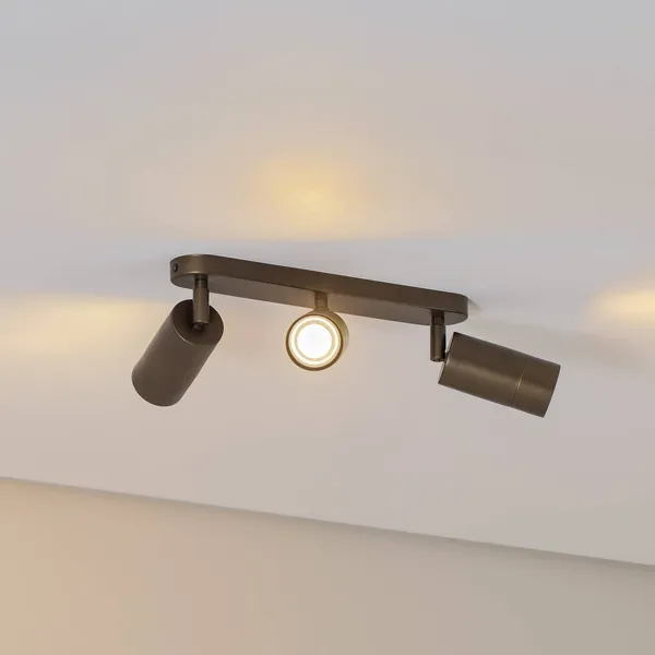 Luminex Downlight Link, color titanio-dorado, longitud 33 cm, 3 luces.