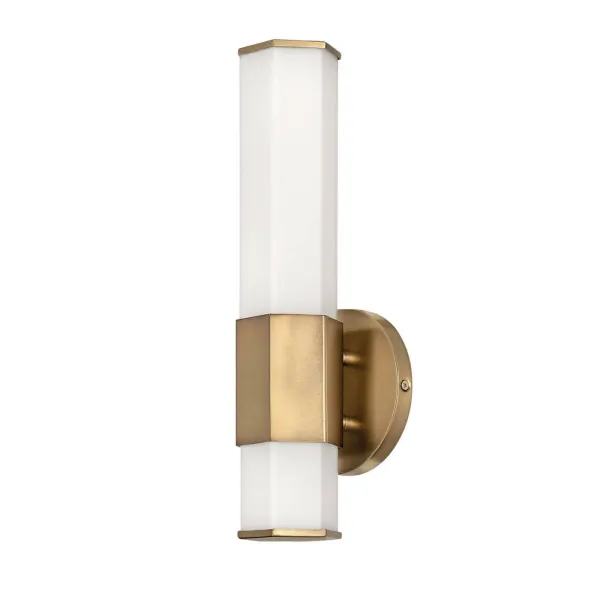 Quintiesse Aplique LED para baño Facet Single, 3000 K, latón