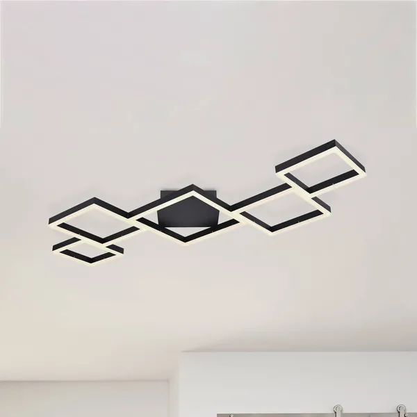 Globo Plafón LED Kurio, 5 luces, negro, CTT