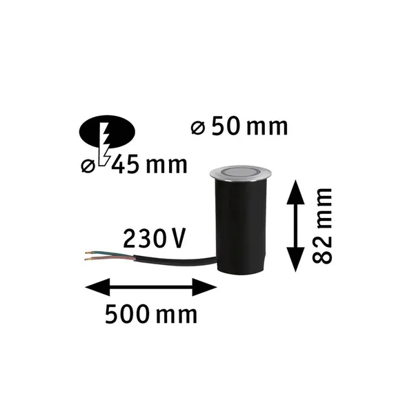 Foco de suelo LED empotrable Paulmann Goldlicht con marco de 5 cm