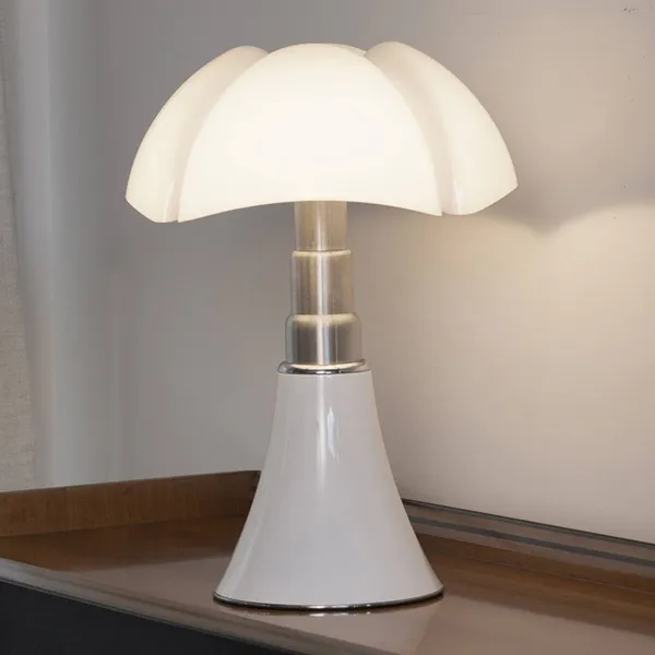 Lámpara de mesa Martinelli Luce Pipistrello Med, atenuador, blanco