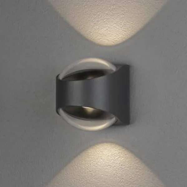 Konstsmide Aplique LED de exterior Bitonto 2 luces antracita