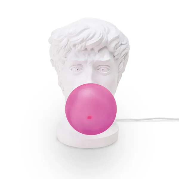 SELETTI Lámpara de mesa LED Wonder Times, blanco/rosa
