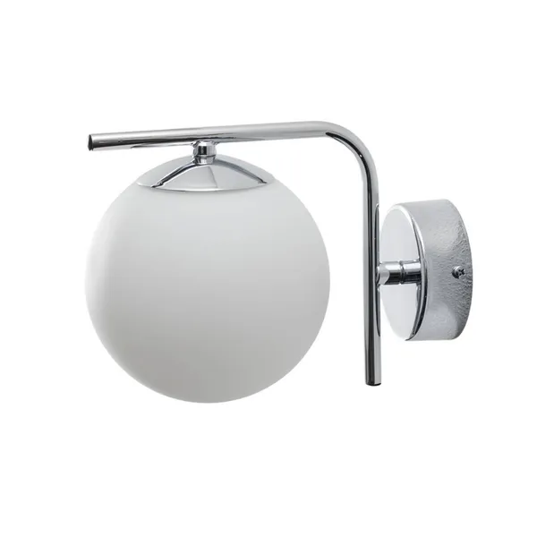 Domiluce Aplique de pared Aurora, color cromo, cristal, 17 cm, bola, E14