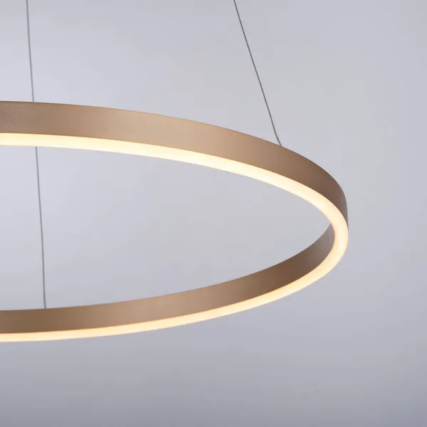JUST LIGHT. GmbH Ritus lámpara colgante LED, Ø 58,5cm, latón mate