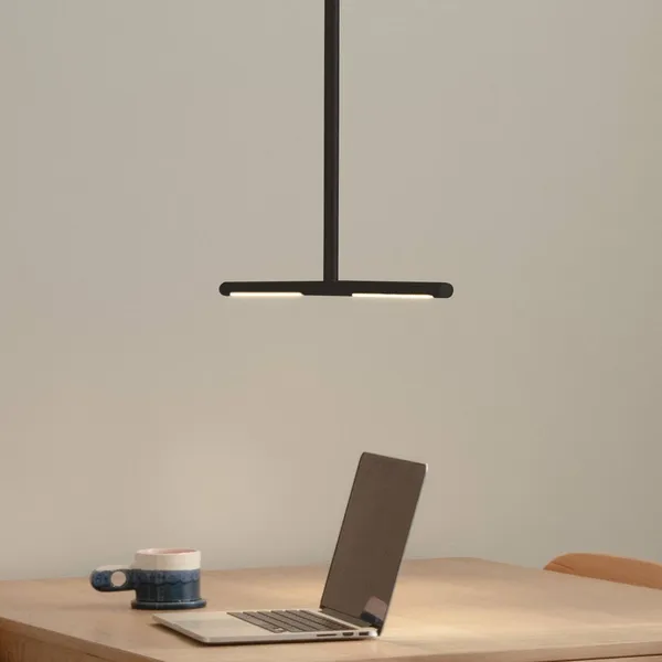 Lámpara colgante LED Omni de UMAGE, negro, 2 luces, longitud 74 cm