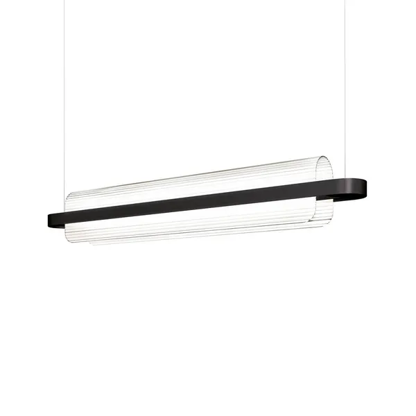 Lámpara colgante LED Nami de kdln, negra, longitud 150 cm, cristal