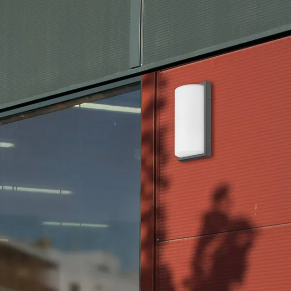 LCD Aplique LED para exterior 039, acero inoxidable, color grafito