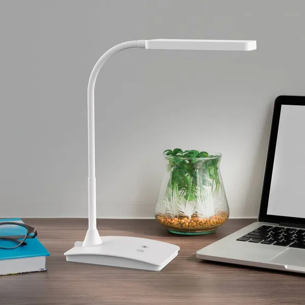 Lámpara de mesa LED MAULpearly, blanca, 38 cm, atenuable, CCT