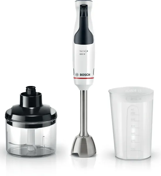 Bosch Serie 4 Batidora de mano ErgoMaster 600 W Blanco, MSM4W220