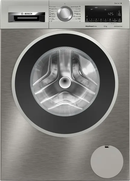Bosch Serie 6 Lavadora de carga frontal 10 kg máx. 1600 rpm, Acero inoxidable WGG256ZAES