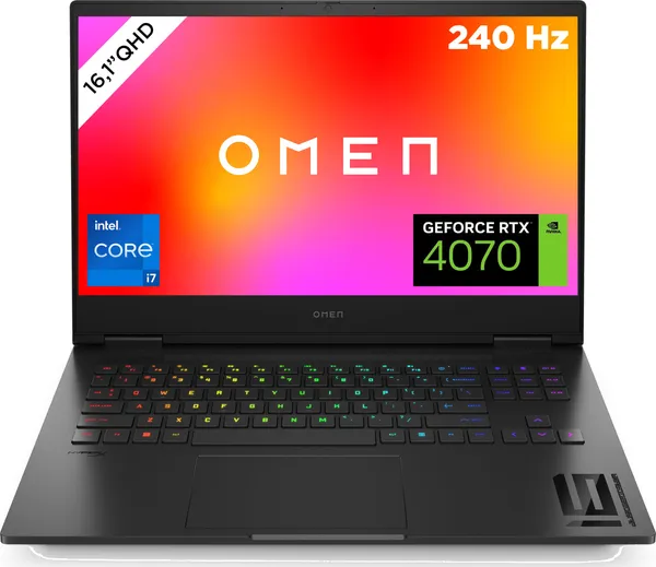 Portátil para juegos HP Omen 16-wf1077ng - Intel® Core™ i7-14700HX - 32 GB - SSD de 1 TB - NVIDIA® GeForce® RTX™ 4070 - Alemán (QWERTZ)