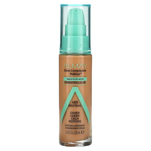 Almay, Clear Complexion Makeup, Maquillaje para aclarar la tez, 400 Neutral, 30 ml (1 oz. líq.)