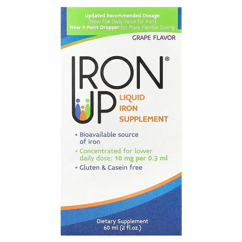 A.C. Grace Company, Iron Up, suplemento líquido de hierro, sabor de uva, 2 fl oz (60 ml)