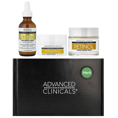 Advanced Clinicals, Exclusivo para iHerb, Set de regalo de Advanced Clinicals Retinol Rewind, Set de 3 piezas