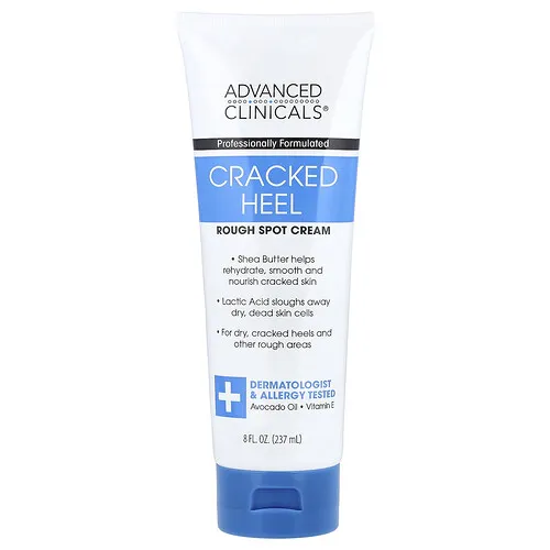 Advanced Clinicals, Talón agrietado, Crema para manchas ásperas`` 237 ml (8 oz. Líq.)