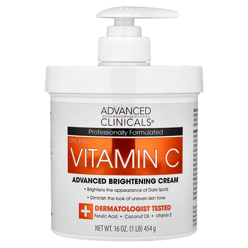 Advanced Clinicals, Vitamina C, Crema iluminadora avanzada, 454 g (16 oz)