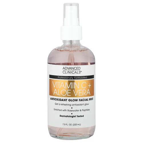 Advanced Clinicals, Vitamina C y aloe vera, Bruma facial antioxidante y luminosa, 222 ml (7,5 oz. líq.)
