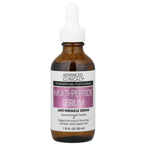 Advanced Clinicals, Sérum con múltiples péptidos, Sérum facial antiarrugas, 52 ml (1,75 oz. líq.)