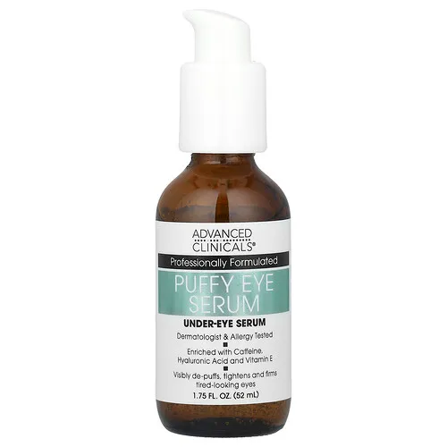 Advanced Clinicals, Sérum para ojos hinchados, Sérum corrector profesional, 52 ml (1,75 oz. líq.)