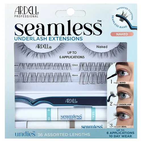 Ardell, Seamless™, Kit de extensiones para la parte inferior de las pestañas, Natural, Kit de 39 piezas