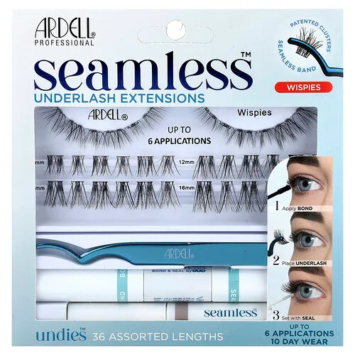 Ardell, Seamless™, Kit para extensiones de pestañas, Wispies, Kit de 39 piezas