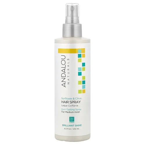 Andalou Naturals, Aerosol para el cabello, brillo radiante, girasol y cítrico, fijación media, 8,2 fl oz (242 ml)