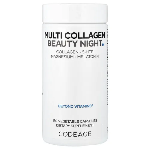 Codeage, Múltiples tipos de colágeno para favorecer la belleza durante la noche, 150 cápsulas