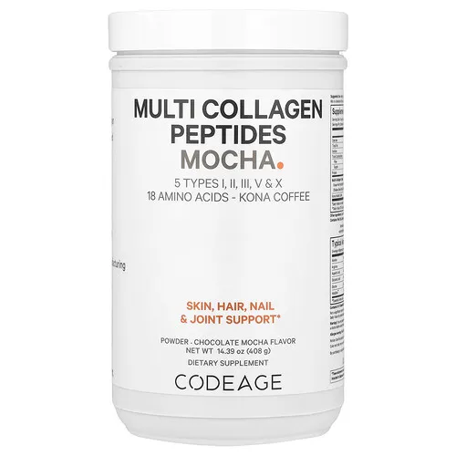 Codeage, Péptidos múltiples de colágeno en polvo, Chocolate y moca, 408 g (14,39 oz)