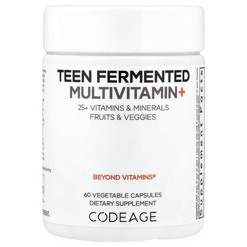 Codeage, Suplemento multivitamínico fermentado y más para adolescentes, 60 cápsulas vegetales