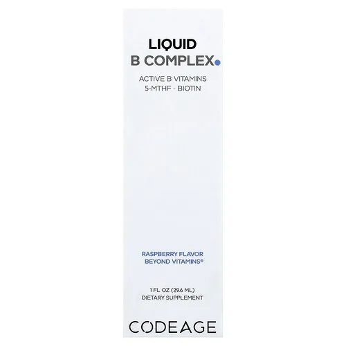 Codeage, Complejo de vitaminas B líquido, Frambuesa, 29,6 ml (1 oz. líq.)